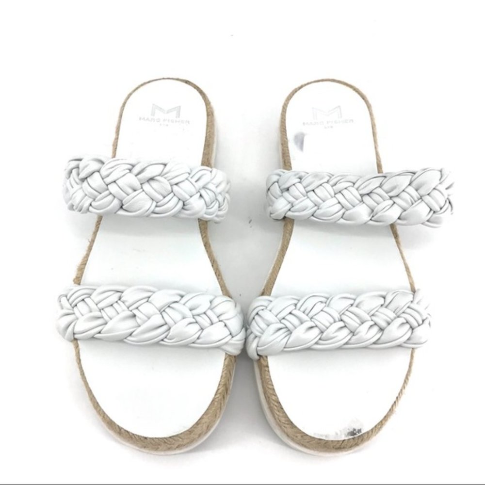 Marc Fisher White Jaimee Espadrille Slide Sandal - image 2